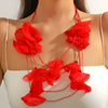 Necklace Cloth Crystal Geometric Pure Handmade Flower