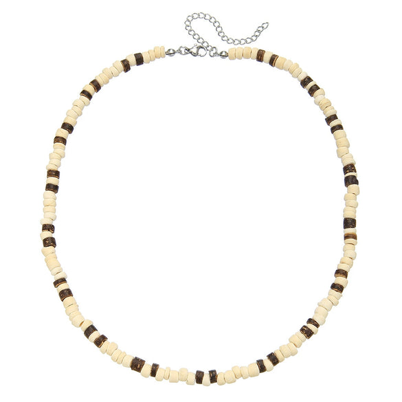 Necklace Coconut Shell Wood Chips Geometric Handmade Unisex Hiphop Allmatch Stainless Steel Irregular Clavicle O Chain
