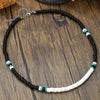 Necklace Coconut Shell Wooden Beads Turquoise Geometric Handmade Men's