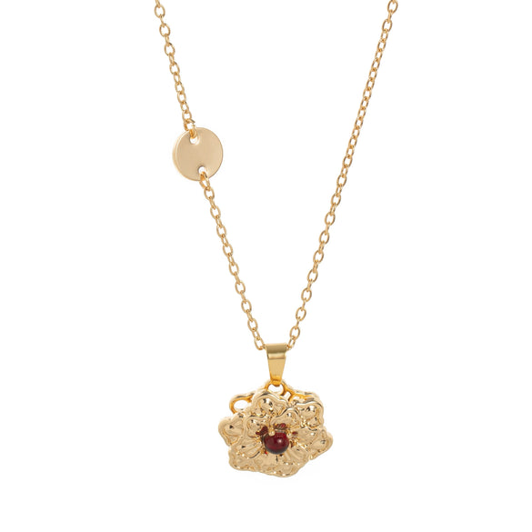 Necklace Copper Alloy Flower Rotatable Electroplating Zircon