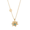 Necklace Copper Alloy Flower Rotatable Electroplating Zircon