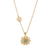 Necklace Copper Alloy Flower Rotatable Electroplating Zircon
