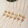Necklace Copper Alloy Flower Rotatable Electroplating Zircon