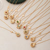 Necklace Copper Alloy Flower Rotatable Electroplating Zircon
