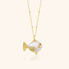 Necklace Copper Animal Zodiac Style Set With Diamonds Baroque Pearl Clown Fish