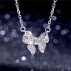Necklace Copper Bow Zircon Mixed Gem Inlay Box Chain