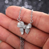 Necklace Copper Bow Zircon Mixed Gem Inlay Box Chain