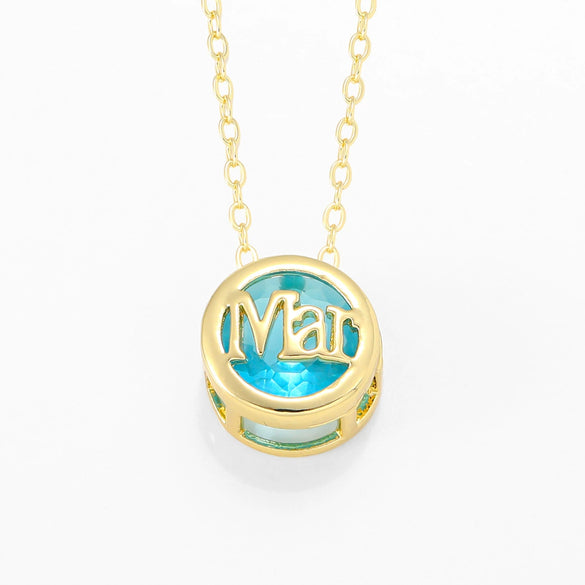 Necklace Copper Doublesided Hollow Constellation Letters Numbers Text Plated Real Gold Colorpreserving Pendant Clavicle Chain