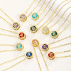Necklace Copper Doublesided Hollow Constellation Letters Numbers Text Plated Real Gold Colorpreserving Pendant Clavicle Chain