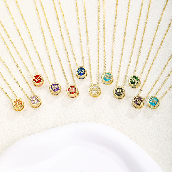 Necklace Copper Doublesided Hollow Constellation Letters Numbers Text Plated Real Gold Colorpreserving Pendant Clavicle Chain