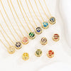 Necklace Copper Doublesided Hollow Constellation Style Real Gold Plated
