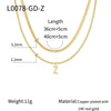 Necklace Copper Electroplated Double Layer Stacked Snake Bone Chain Letter Pattern Women