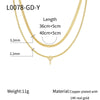 Necklace Copper Electroplated Double Layer Stacked Snake Bone Chain Letter Pattern Women