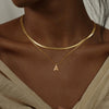 Necklace Copper Electroplated Double Layer Stacked Snake Bone Chain Letter Pattern Women