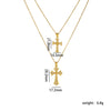 Necklace Copper Geometric Double Cross Pendant Mixed Gem Inlay Electroplating For Women