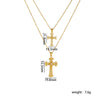 Necklace Copper Geometric Double Cross Pendant Mixed Gem Inlay Electroplating For Women