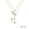 Necklace Copper Geometric Double Cross Pendant Mixed Gem Inlay Electroplating For Women