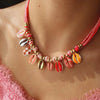 Necklace Copper Geometric Drop Shape Electroplating Ocean Style Shell Pendant