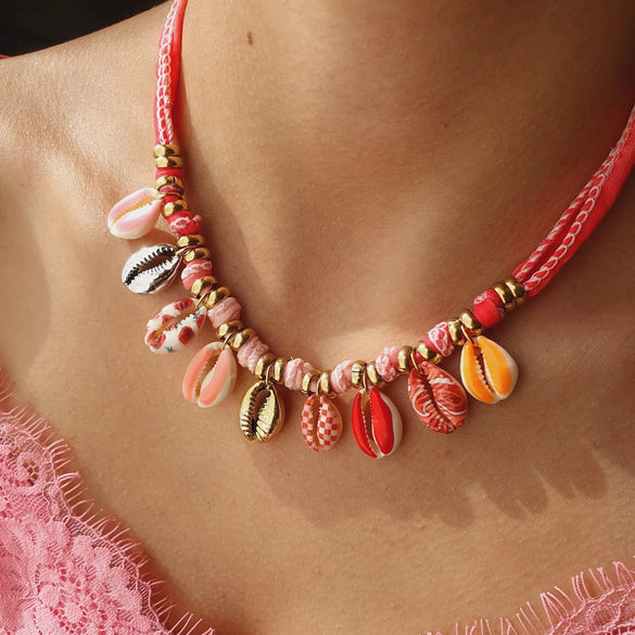 Necklace Copper Geometric Drop Shape Electroplating Ocean Style Shell Pendant