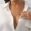 Necklace Copper Geometric Electroplating Y Shape Imitation Pearl Tassel Sexy