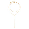 Necklace Copper Geometric Electroplating Y Shape Imitation Pearl Tassel Sexy