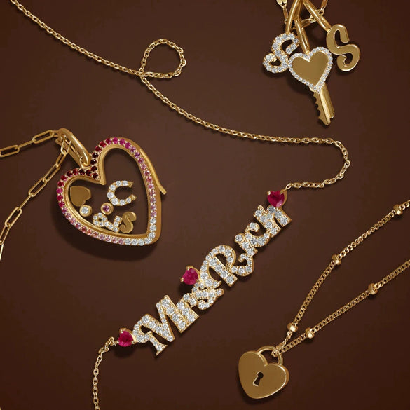 Necklace Copper Geometric Heart Shape Electroplated