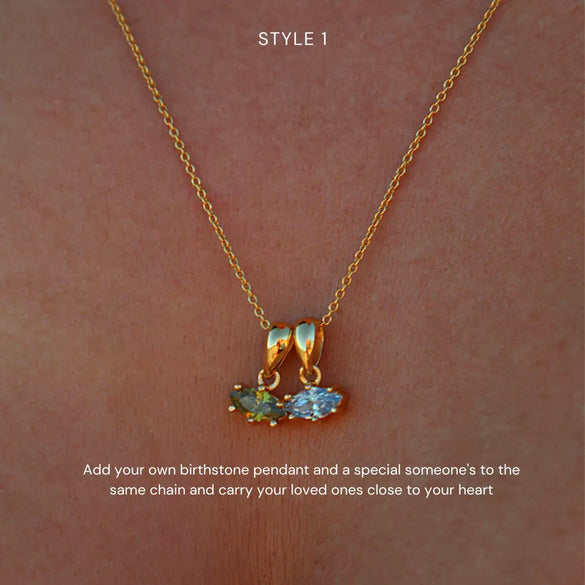 Necklace Copper Geometric Marquise Pendant Electroplating Ochain Twelve Birthstone