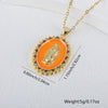 Necklace Copper Geometric Micro Inlay Gold Plated Pendant Lip Chain