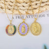 Necklace Copper Geometric Micro Inlay Gold Plated Pendant Lip Chain