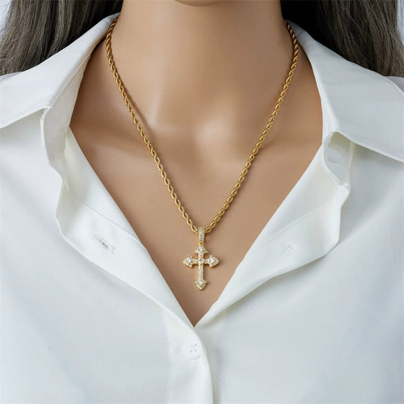 Necklace Copper Geometric Mixed Gem Inlay Electroplating Twist Chain