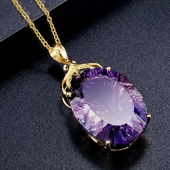 Necklace Copper Geometric Mixed Gem Inlay Ochain Light Luxury Women's