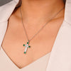 Necklace Copper Geometric Mixed Gemstone Setting Electroplated Titanium Steel