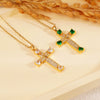 Necklace Copper Geometric Mixed Gemstone Setting Electroplated Titanium Steel