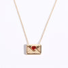 Necklace Copper Geometric Style Ochain Electroplating Love Envelope Box With I Love You Motto
