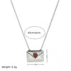 Necklace Copper Geometric Style Ochain Electroplating Love Envelope Box With I Love You Motto