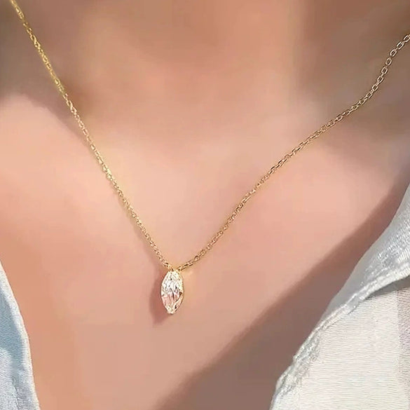 Necklace Copper Geometric Zirconia Mixed Gemstone Setting O Word Chain