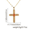Necklace Copper Gold Plated Micro Inlay Color Zircon Geometric Cross Pendant Creative Fashion
