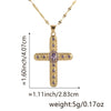 Necklace Copper Gold Plated Micro Inlay Color Zircon Geometric Cross Pendant Creative Fashion