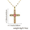 Necklace Copper Gold Plated Micro Inlay Color Zircon Geometric Cross Pendant Creative Fashion