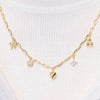 Necklace Copper Heart Butterfly Bow Set With Diamonds Simple Cute Style