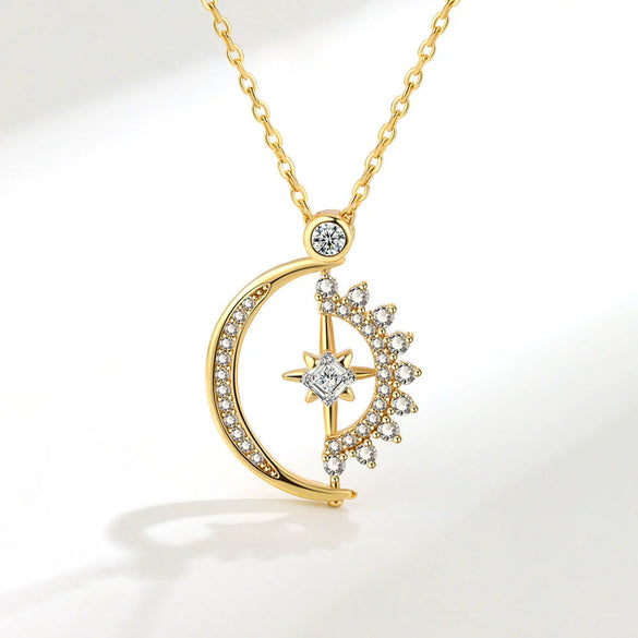 Necklace Copper Heart Rotatable Sweet Style