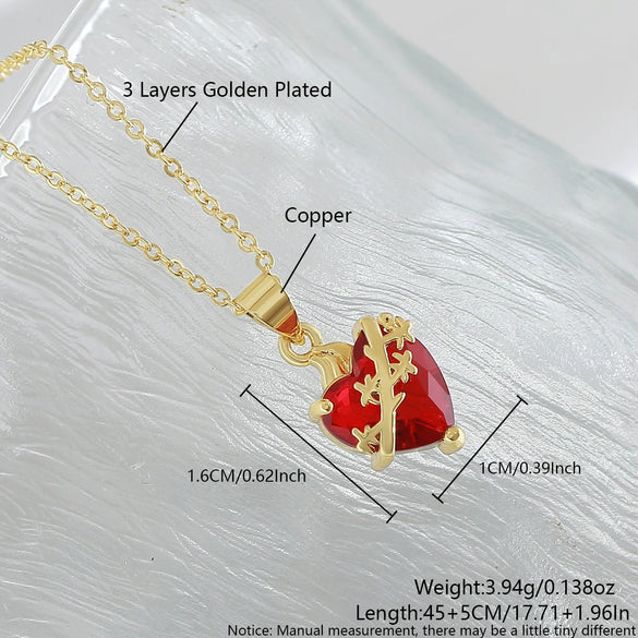 Necklace Copper Heart Shape Electroplating Design