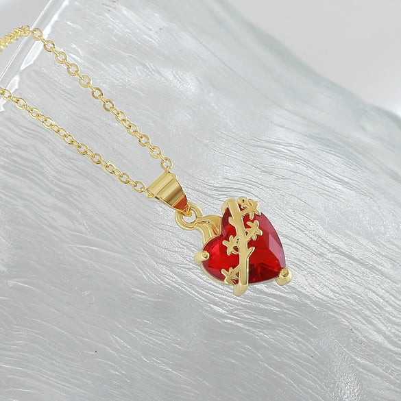 Necklace Copper Heart Shape Electroplating Design