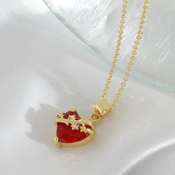 Necklace Copper Heart Shape Electroplating Design