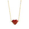 Necklace Copper Heart Shape Enamel Inlaid With Pearls