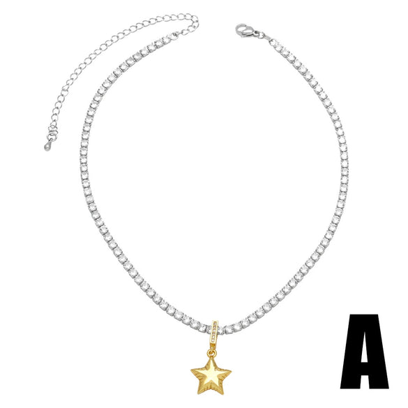 Necklace Copper Heart Shape Gold Plated Electroplating Design