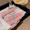 Necklace Copper Imitation White Chalcedony Mixed Gemstone Setting Geometric Zirconia Women's