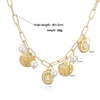 Necklace Copper Inlaid Pearl Shell Conch Splicing Geometric Star Design