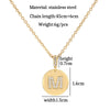 Necklace Copper Inlaid Zircon Letter Geometric Oshaped Titanium Steel Chain Unisex Stylish