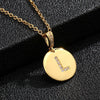 Necklace Copper Inlaid Zircon Letter Geometric Oshaped Titanium Steel Chain Unisex Stylish